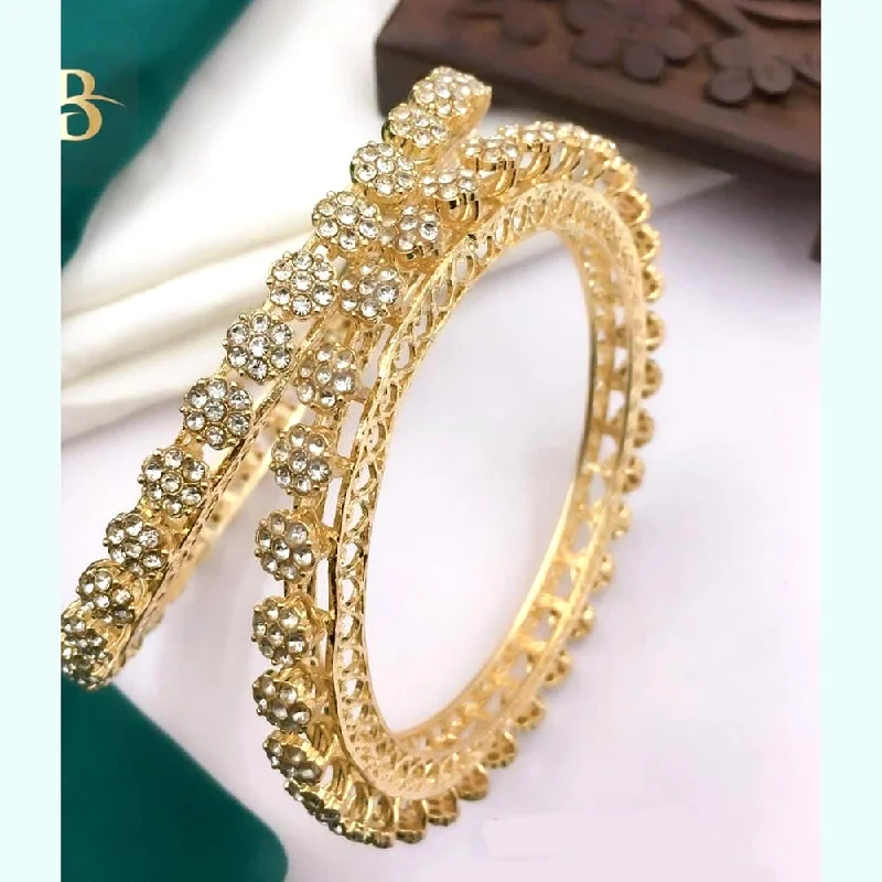 women’s slim bracelet-Manisha Jewellery Gold Plated Austrian Stone Bangles Set