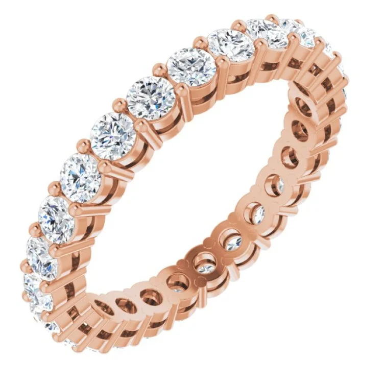 women’s simple engagement ring-14K Rose 1 1/2 CTW Lab-Grown Diamond  Eternity Band