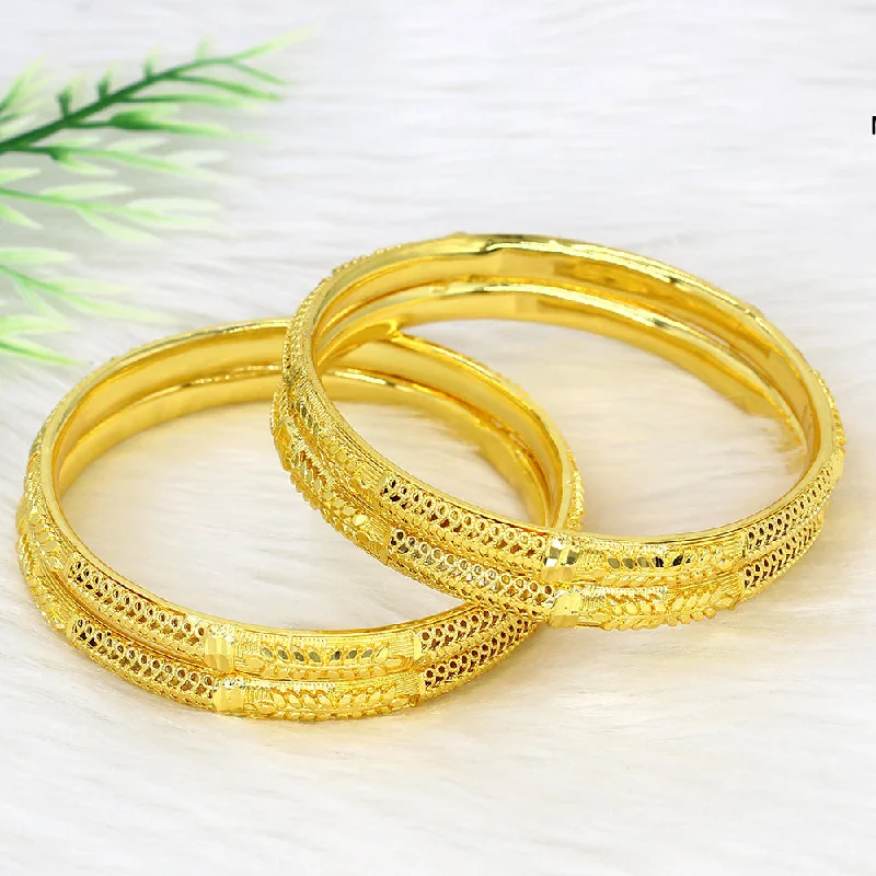 women’s beaded bracelet-Mahavir Dye Gold Plating Bangles Set