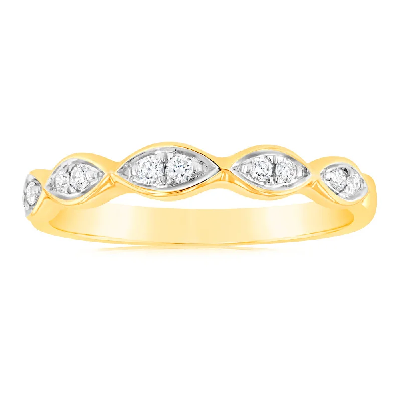 women’s oval diamond engagement ring-Luminesce Lab Grown 9ct Yellow Gold 1/10 Carat Diamond Ring