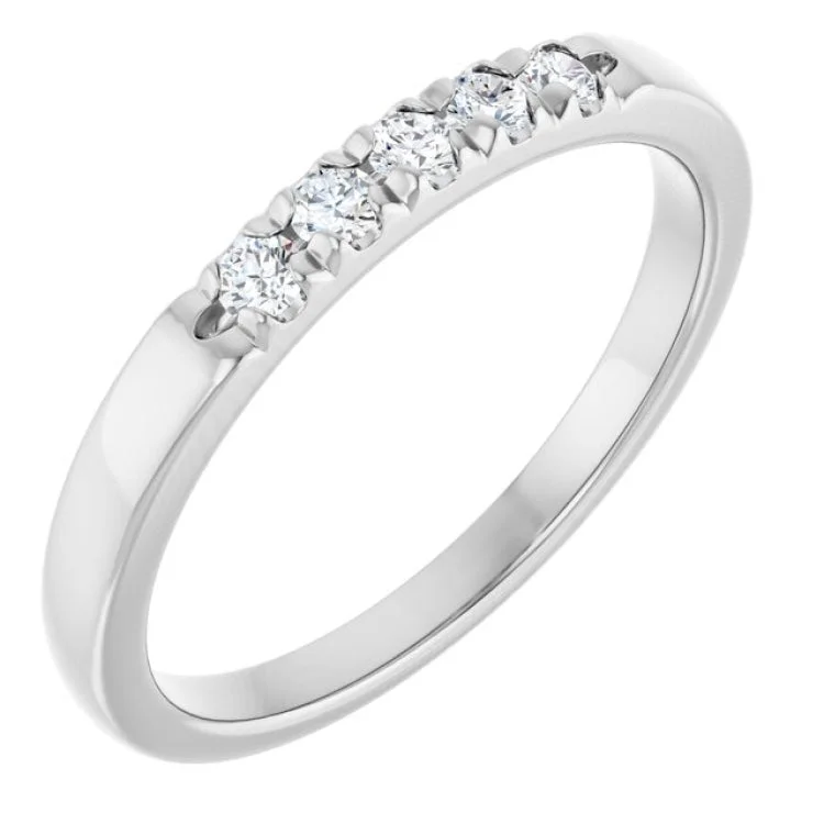 women’s couple rings-Platinum 1/6 CTW Lab-Grown Diamond  French-Set Anniversary Band