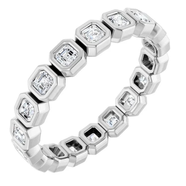 women’s birthstone stackable ring-14K White 1 CTW Lab-Grown Diamond  Eternity Band