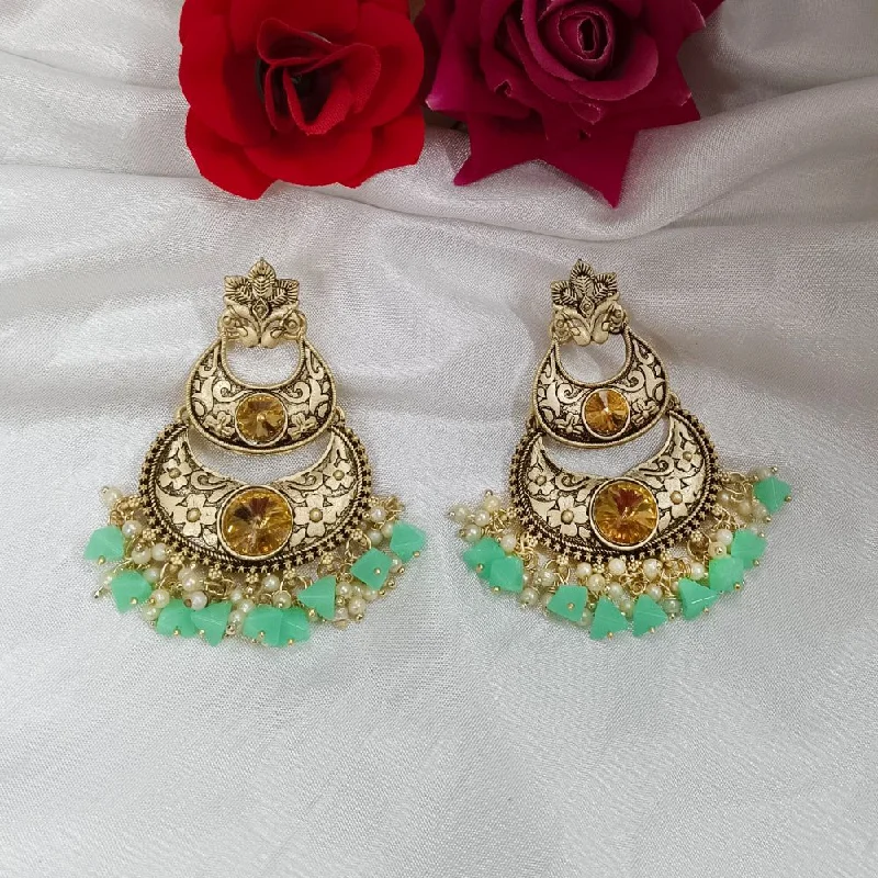 women’s pearl stud earrings-Darshana Jewels Crystal Stone Gold Plated Dangler Earrings