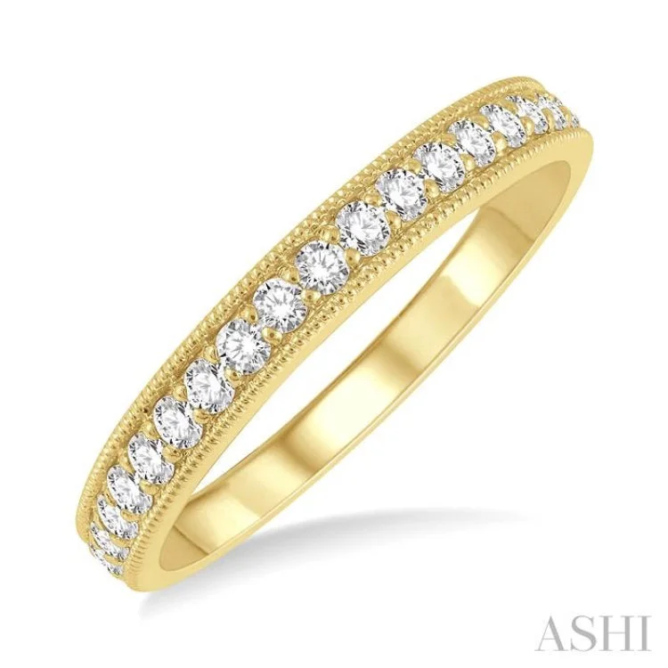 women’s stackable rings-1/3 ctw Round Cut Diamond Wedding Band in 14K Yellow Gold