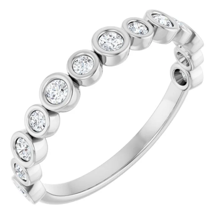 women’s fashion statement ring-Platinum 1/3 CTW Lab-Grown Diamond  Anniversary Band