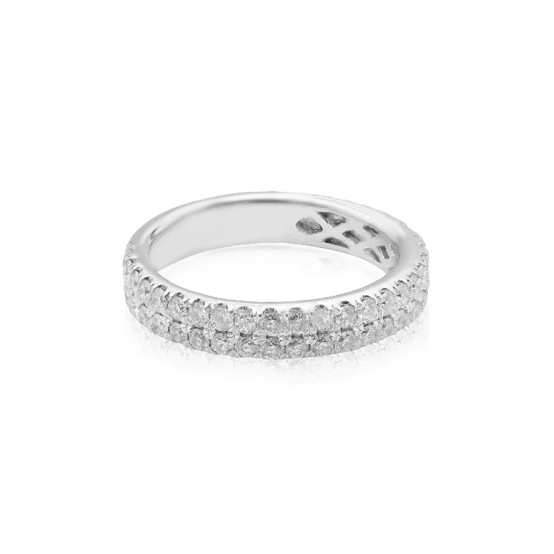 women’s unique engagement ring for women-Double Row Diamond Ring