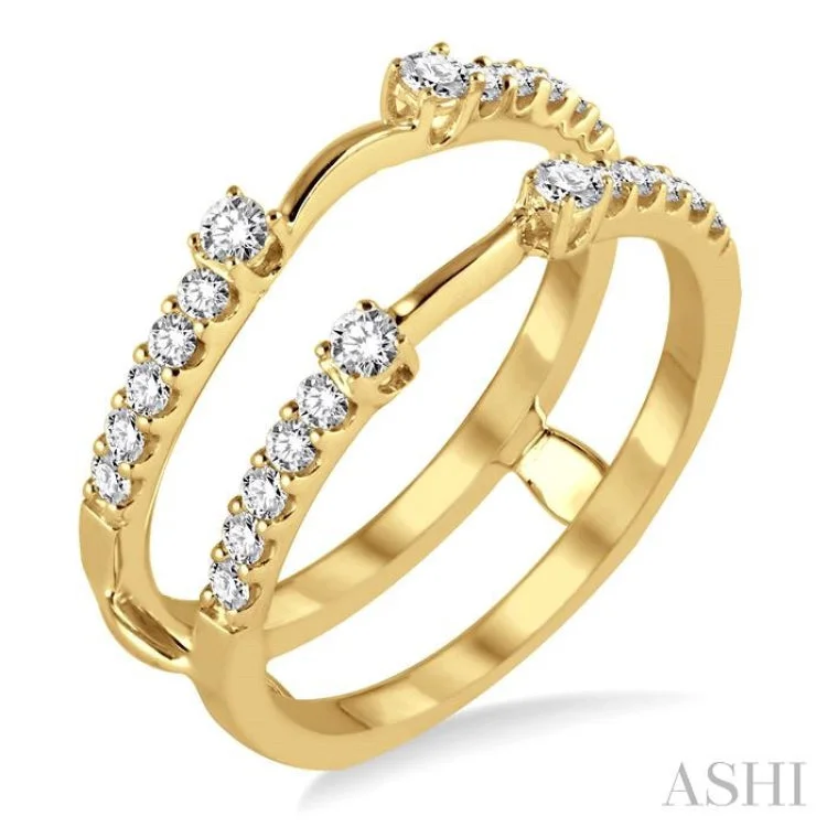 women’s diamond ring-1/2 Ctw Round Cut Diamond Insert Ring in 14K Yellow Gold