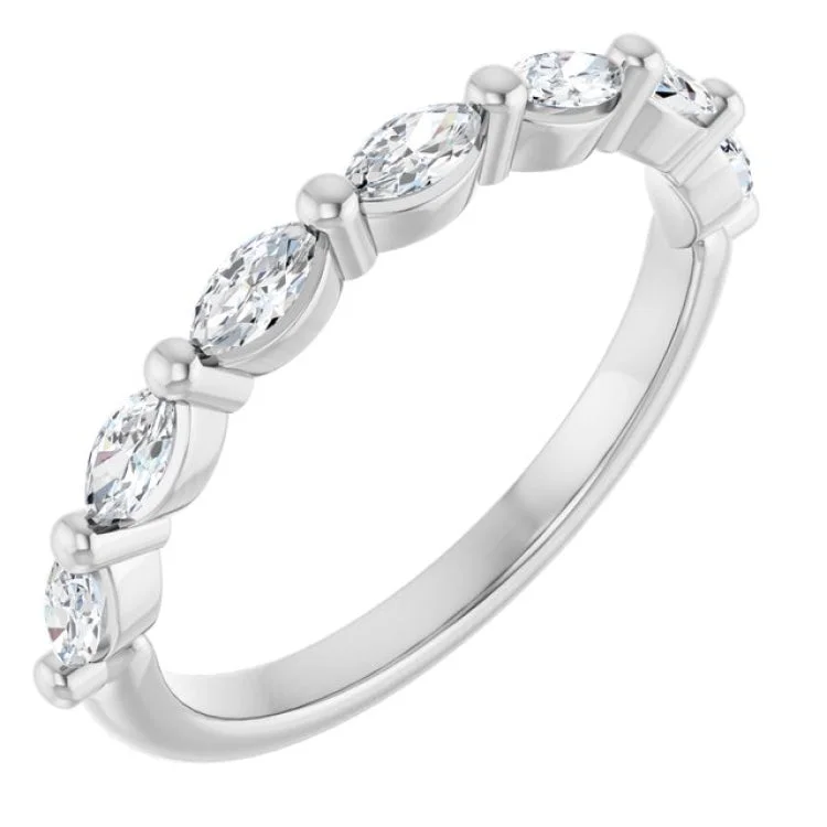 women’s oval ring-14K White 3/8 CTW Lab-Grown Diamond Anniversary Band