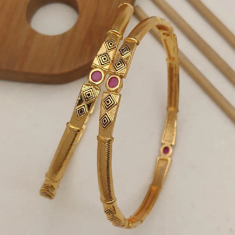 women’s casual bracelet-H K Fashion Gold Plated Bangle Set