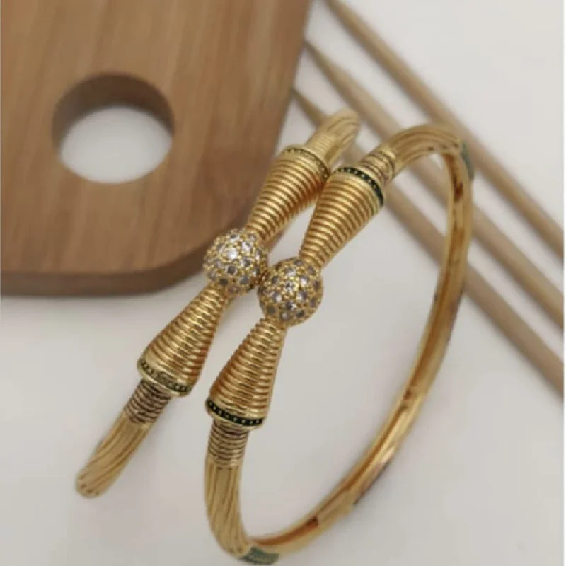 women’s infinity bangle-H K Fashion Gold Plated Bangle Set