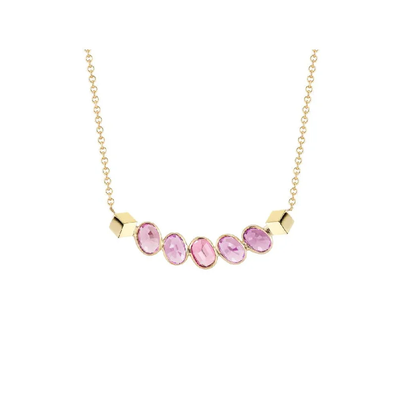 women’s dainty necklace-Pink Sapphire Ombre Sorriso Necklace