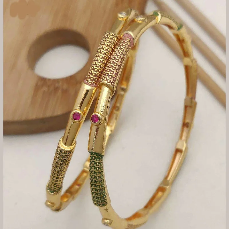 women’s elegant bracelet-H K Fashion Gold Plated Bangle Set