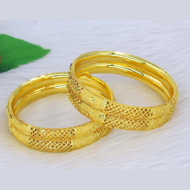 women’s customized bracelet-Mahavir Dye Gold Plating Bangles Set