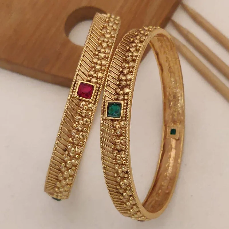 women’s bracelet set-H K Fashion Gold Plated Bangle Set