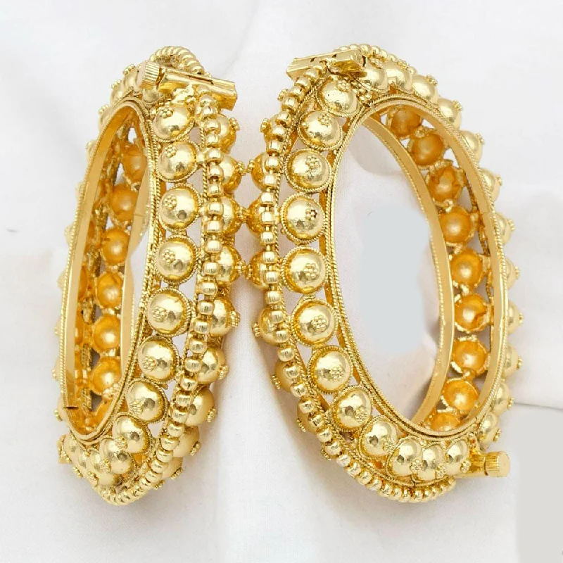 women’s beaded bracelet-Kavita Art Gold Plated Openable Bangles Set