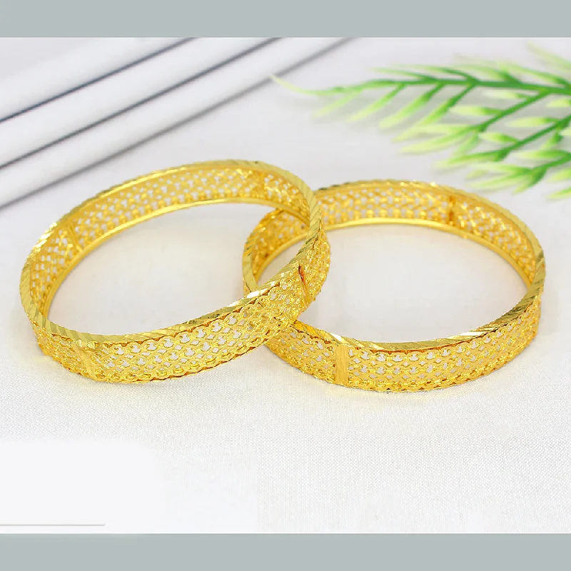 women’s multi-stone bracelet-Mahavir Forming Gold Bangle Set