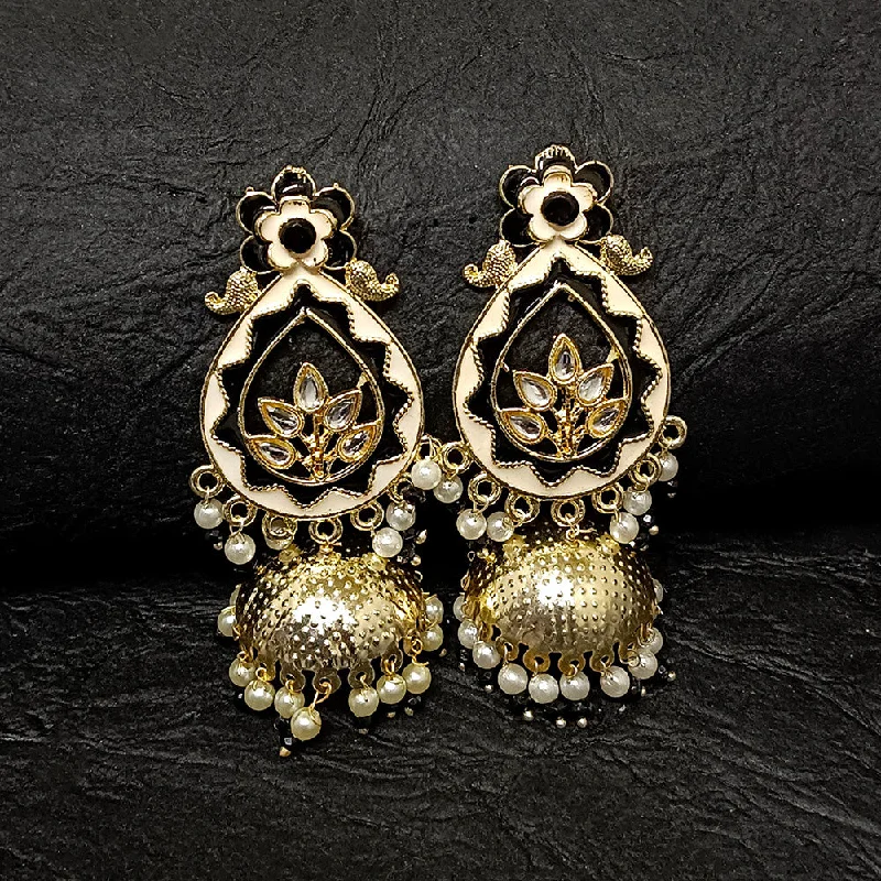 women’s gold stud earrings-Darshana Jewels Gold Plated Meenakari Jhumki Earrings