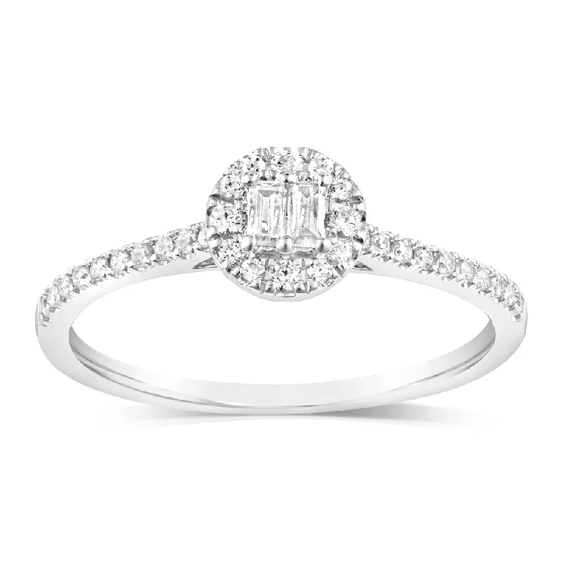 women’s classic diamond engagement ring-Luminesce Lab Grown 3/4 Carat Diamond Ring in 9ct White Gold