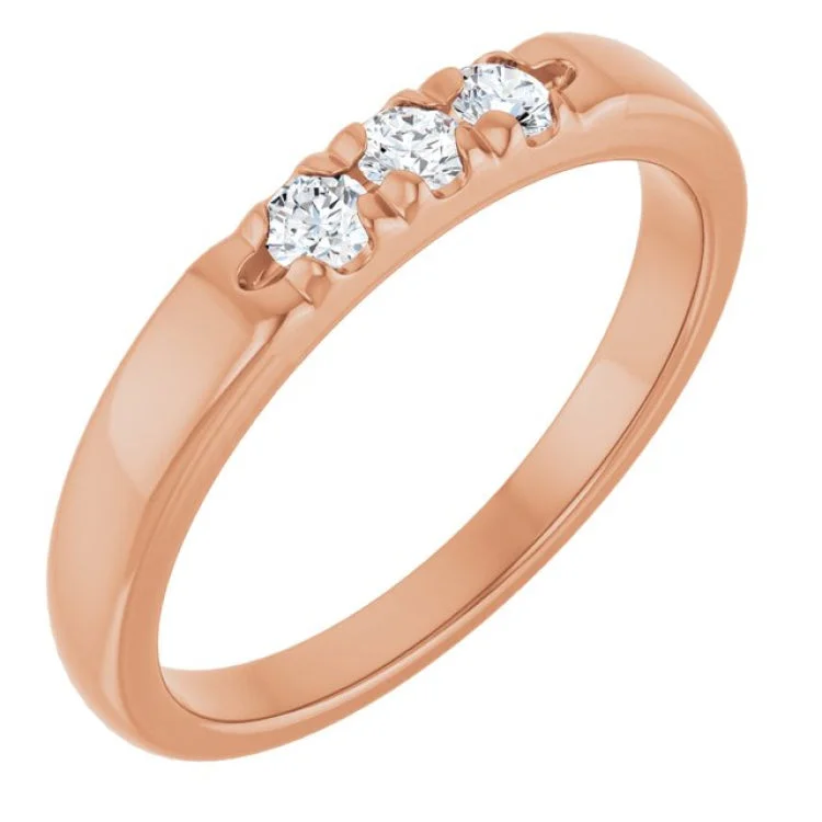 women’s luxury ring-14K Rose 1/5 CTW Lab-Grown Diamond  Anniversary Band