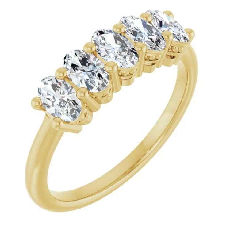 women’s gemstone ring for wedding-14K Yellow 9/10 CTW Lab-Grown Diamond Anniversary Band