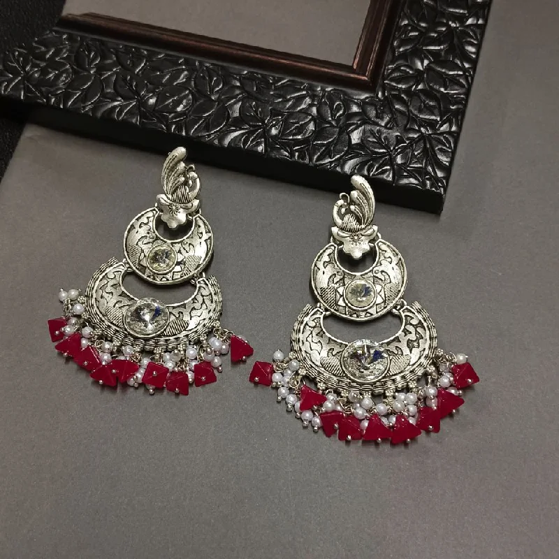 women’s casual earrings-Darshana Jewels Crystal Stone Silver Plated Dangler Earrings