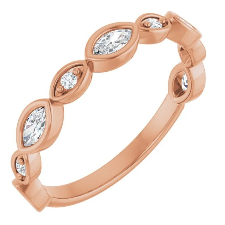 women’s halo ring-14K Rose 3/8 CTW Lab-Grown Diamond  Anniversary Band