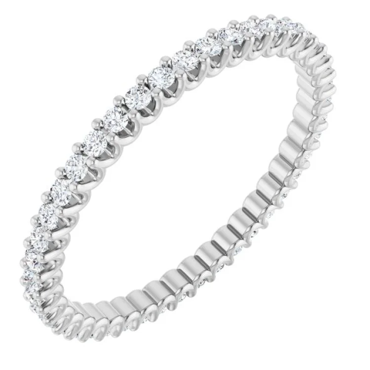 women’s three-stone engagement ring-Platinum 1 3/4 CTW Lab-Grown Diamond  Eternity Band Size 5