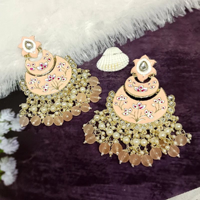 women’s stud earrings-Darshana Jewels Kundan And Meenakari Dangler Earrings