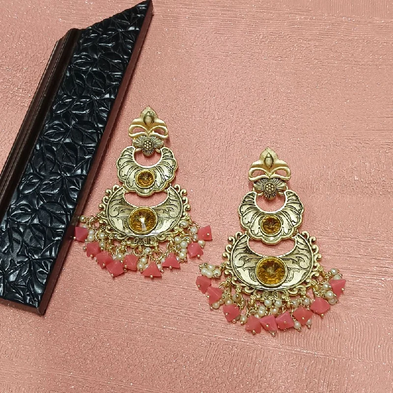 women’s diamond drop earrings-Darshana Jewels Crystal Stone Gold Plated Dangler Earrings