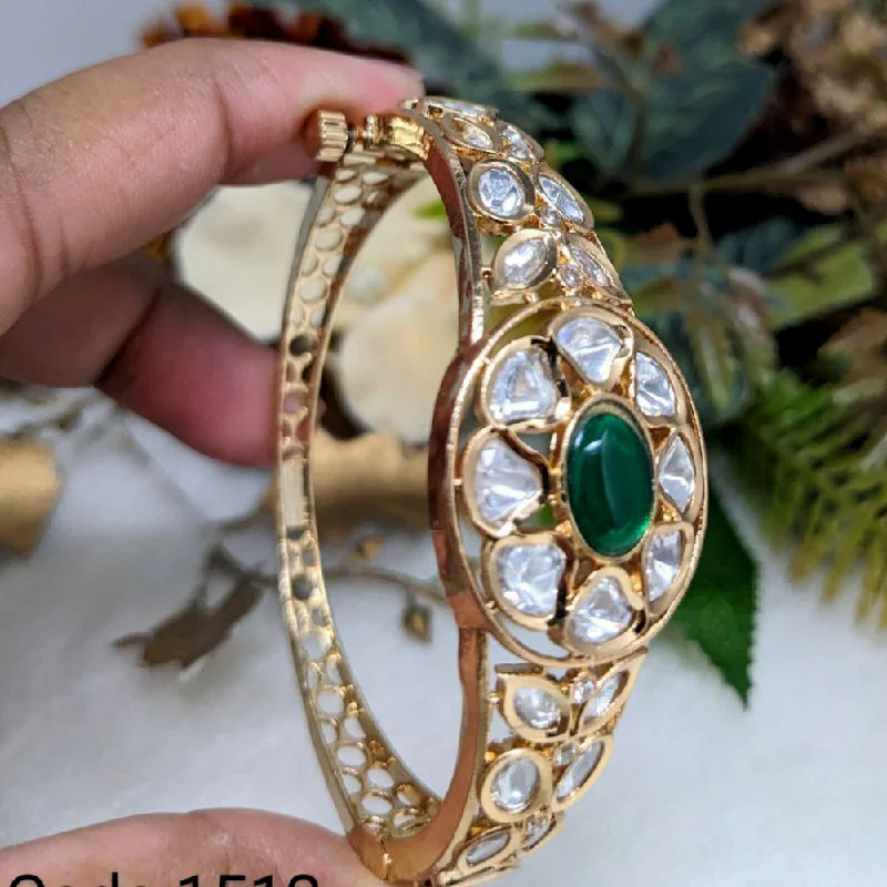 women’s tennis bangle-Aamrapali Gold Plated Kundan Openable Bangle