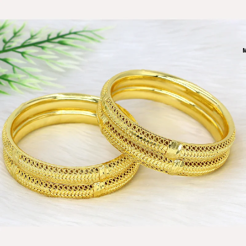 women’s simple bracelet-Mahavir Dye Gold Plating Bangles Set