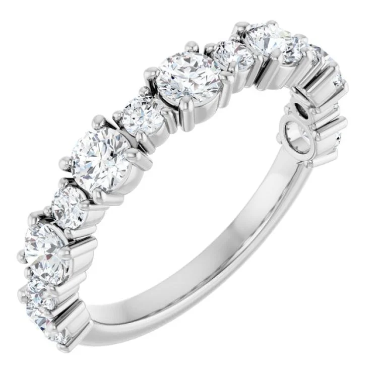 women’s round-cut engagement ring-14K White 3.4 mm Round Anniversary Band Mounting