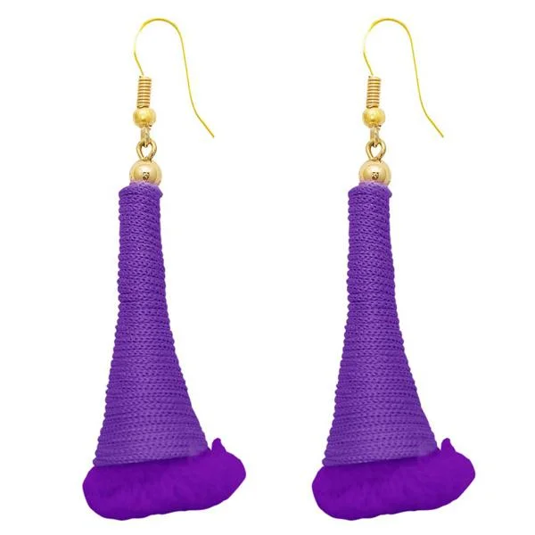 women’s hoop earrings for women-The99Jewel Gold Plated Purple Thread Earrings - 1308318J