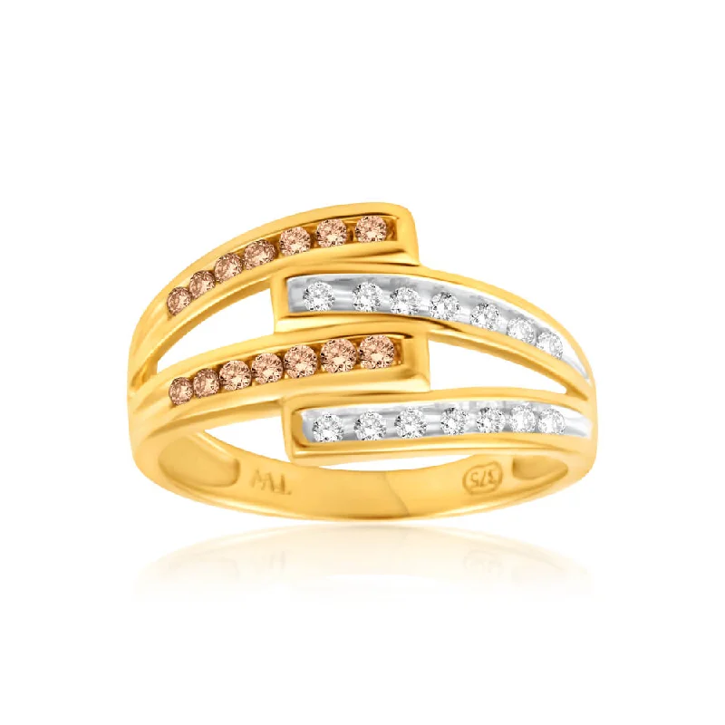 women’s gold engagement ring-Australian Diamond 9ct Yellow Gold Diamond Ring