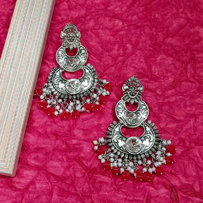 women’s classy earrings-Darshana Jewels Crystal Stone Silver Plated Dangler Earrings