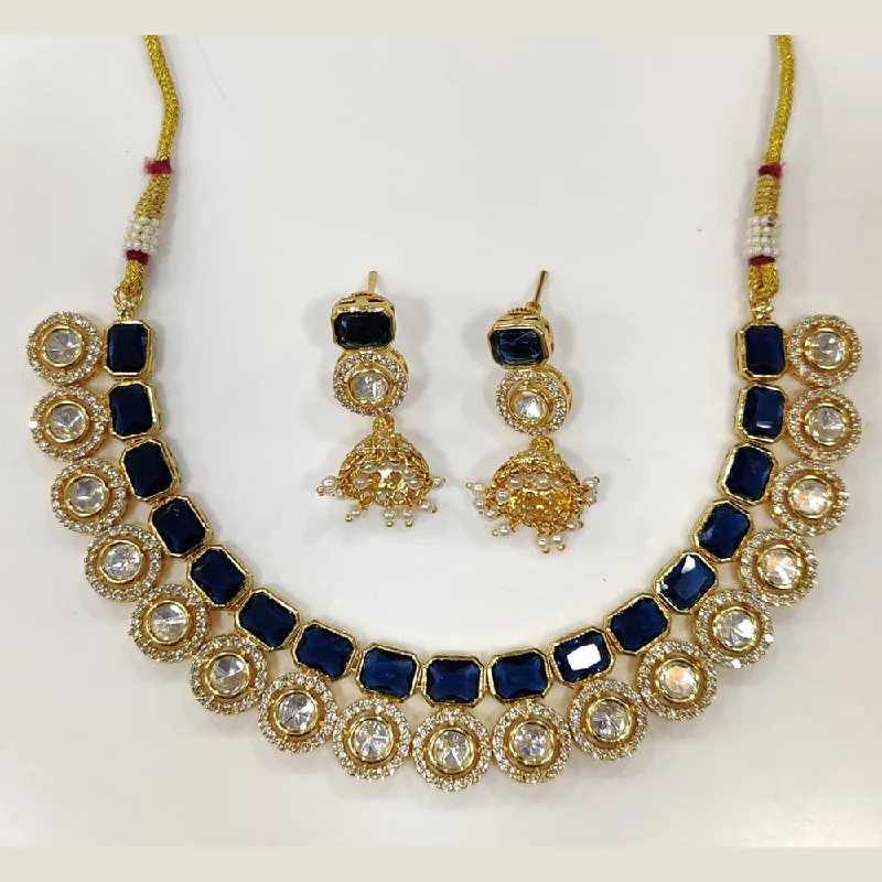 women’s trendy necklace-JCM Gold Plated Crystal And Austrian Stone Necklace Set