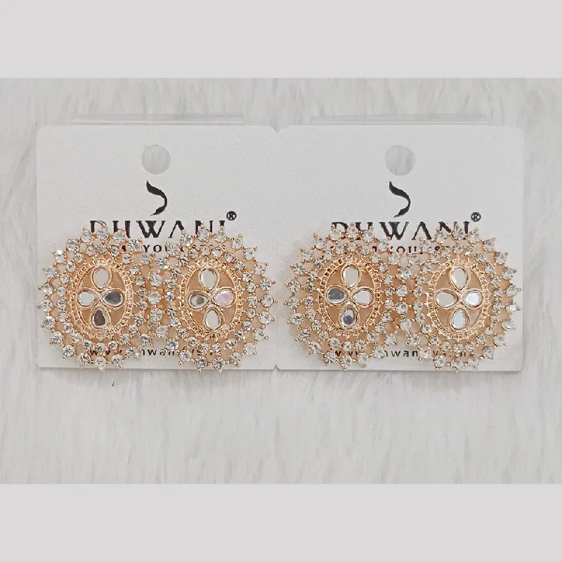 women’s personalized hoop earrings-Dhwani Gold Plated Austrian Stone And Mirror Studs Earrings