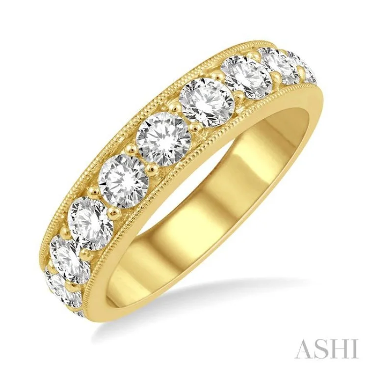 women’s adjustable gold ring-2 ctw Round Cut Diamond Wedding Band in 14K Yellow Gold