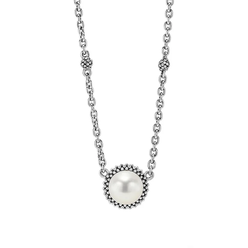 women’s wedding chain necklace-Pearl Pendant Necklace