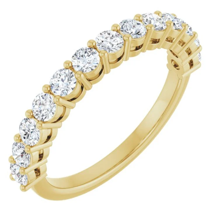 women’s heart-shaped ring-14K Yellow 3/4 CTW Lab-Grown Diamond Anniversary Band