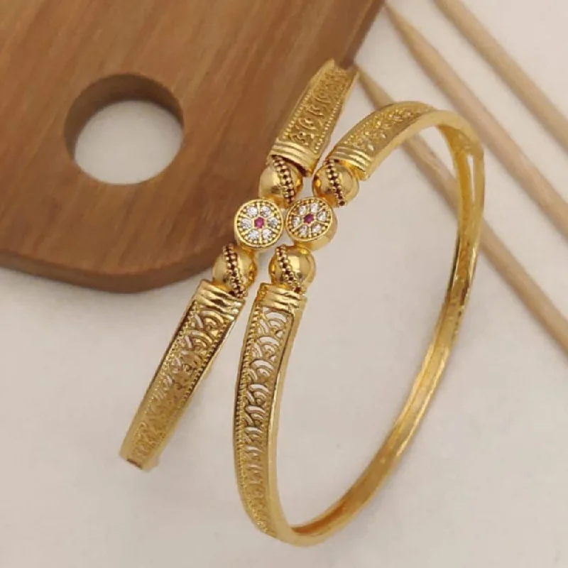 women’s stackable bangles-H K Fashion Gold Plated Bangle Set