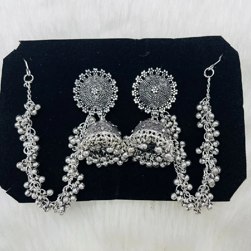 women’s crystal drop earrings-Manisha Jewellery Oxidised Plated Kanchain Jhumki Earrings