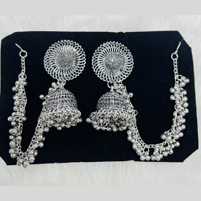 women’s large hoop earrings-Manisha Jewellery Oxidised Plated Kanchain Jhumki Earrings