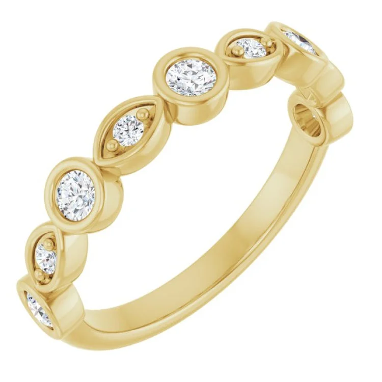 women’s chunky ring-14K Yellow 1/3 CTW Lab-Grown Diamond  Anniversary Band