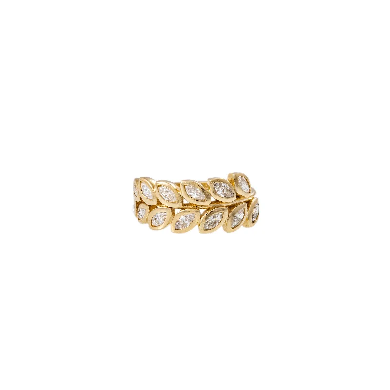 women’s custom gold ring-MARQUISE DIAMOND VINE RING