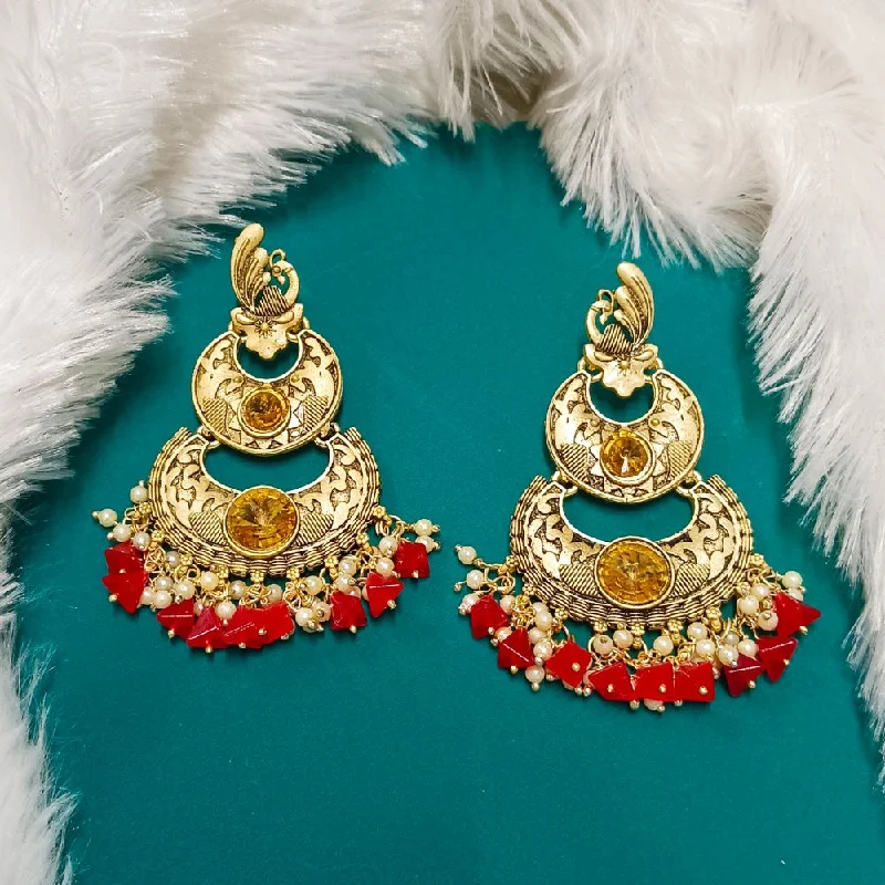 women’s bridal stud earrings-Darshana Jewels Crystal Stone Gold Plated Dangler Earrings