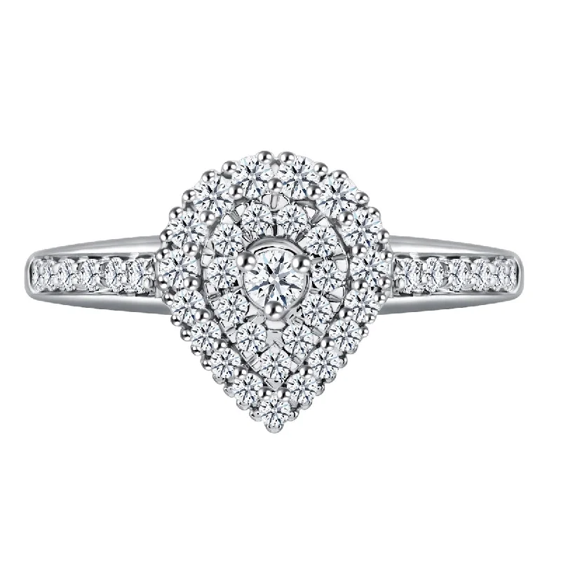 women’s platinum engagement ring-Venus Tear Diamond Ring