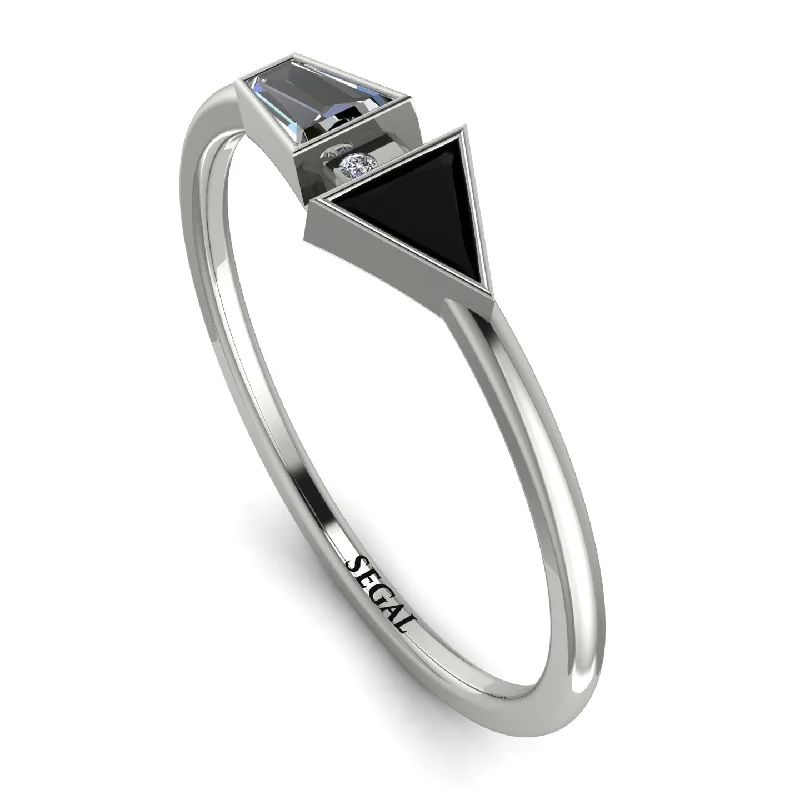 women’s classic solitaire engagement ring-Geometrical Arrow Diamond Ring - Gracie No. 9