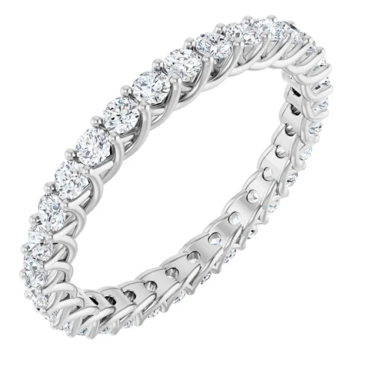 women’s silver gemstone ring-14K White 2 CTW Lab-Grown Diamond  Eternity Band