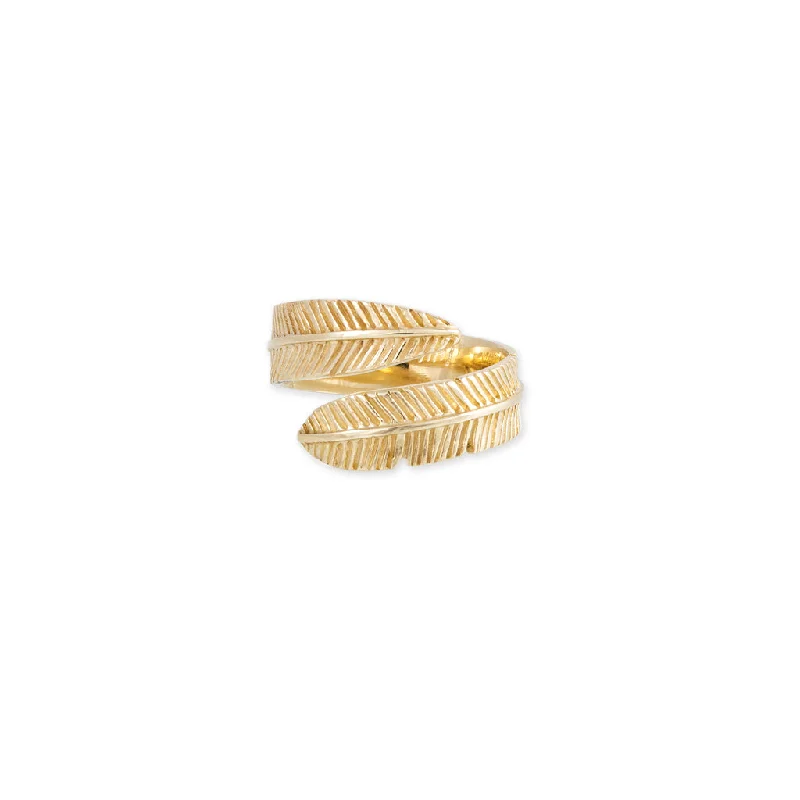 women’s promise ring-MEN'S FEATHER WRAP RING